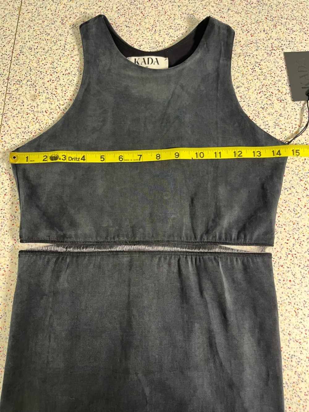 Kada NWT The Sculpt Racerback Midi Dress Sleeveless Shift Charcoal Size XS - Picture 8 of 11